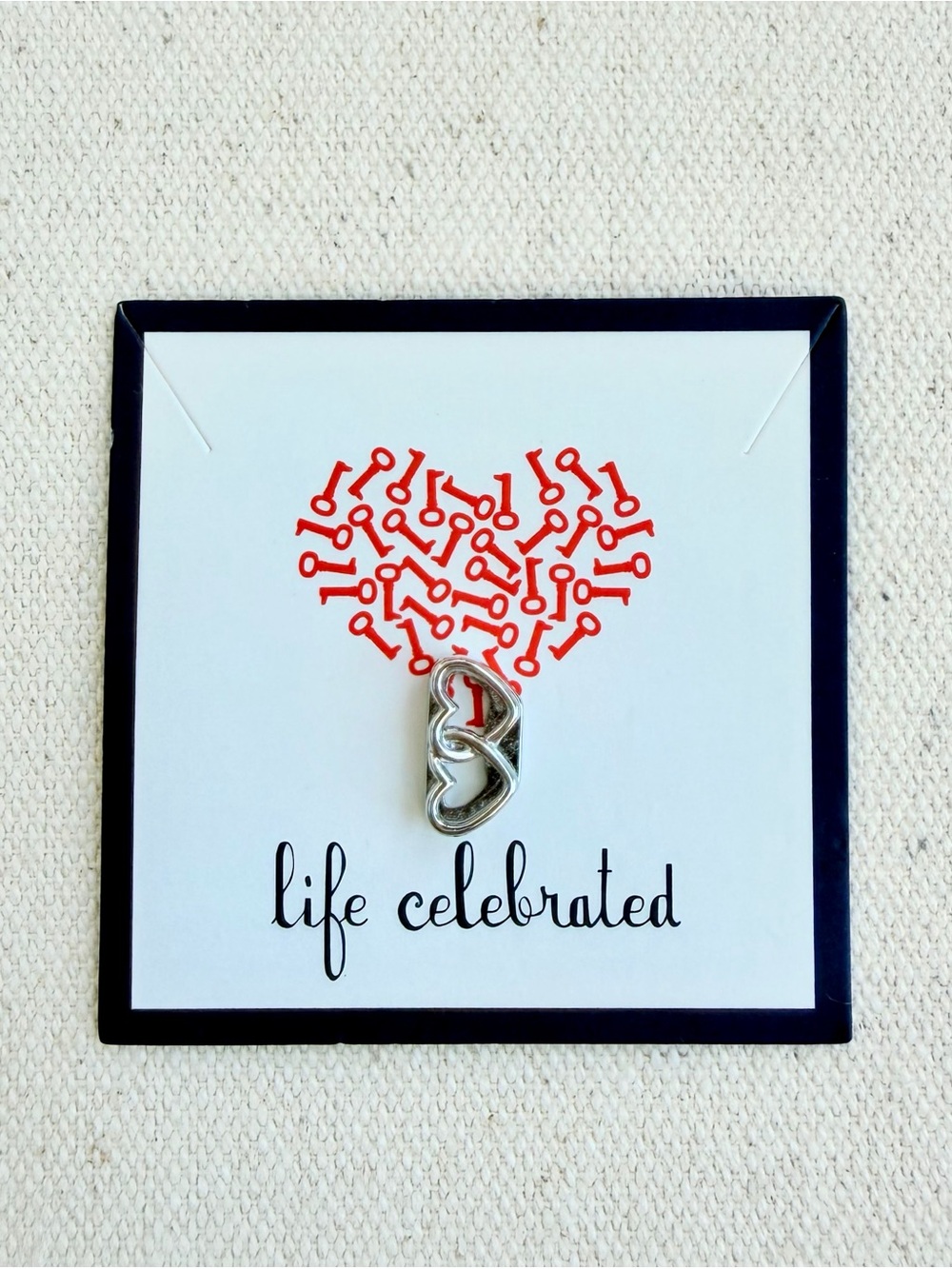 *Double Hearts Charm* KEEP COLLECTIVE Retired Silver